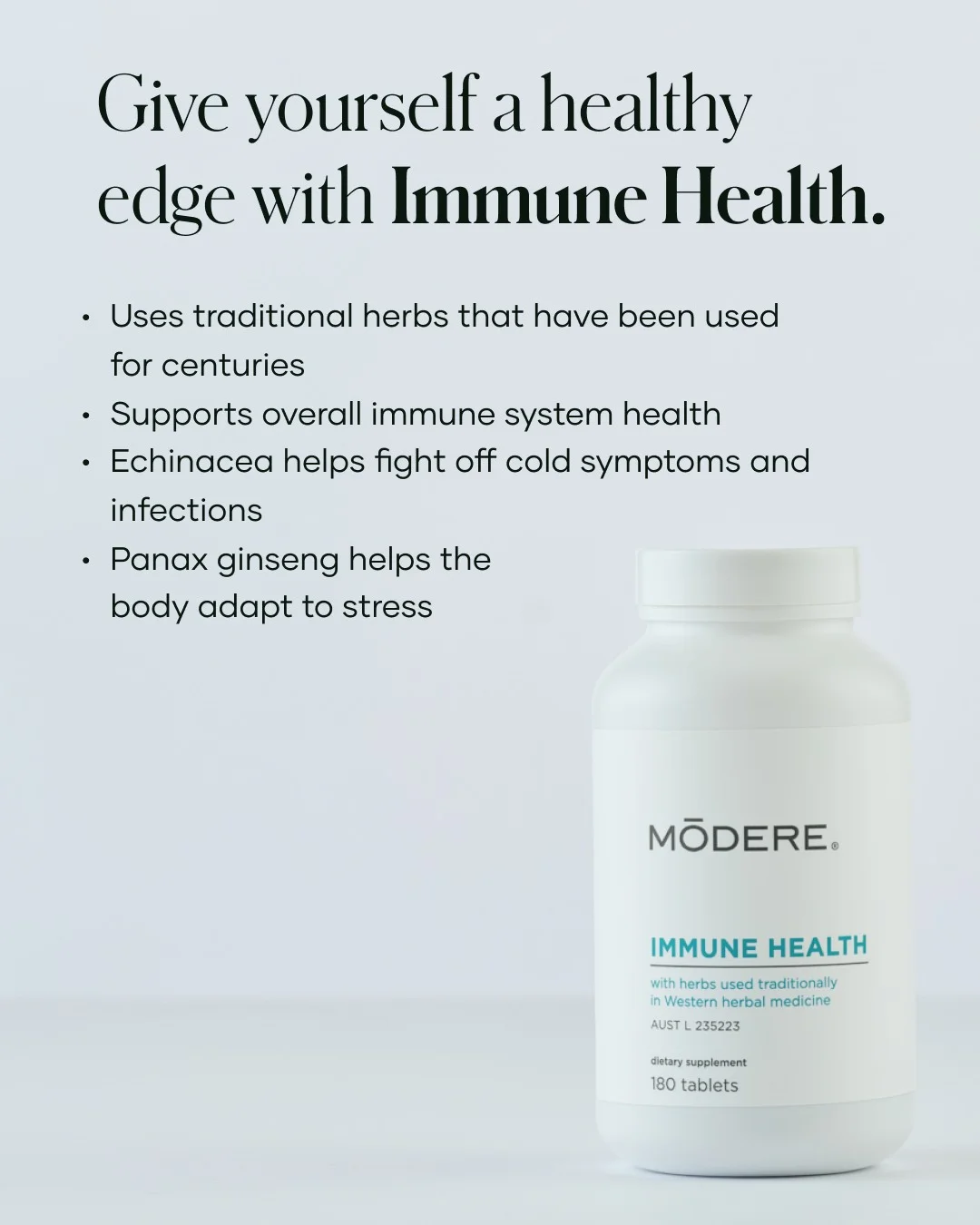 Modere Immune Health Australia | Echinacea & Ginseng Herbal Blend 180 Tablets - Image 2 - Shop Shaklee Australia Modere Immune Health Australia | Echinacea & Ginseng Herbal Blend 180 Tablets - Image 2